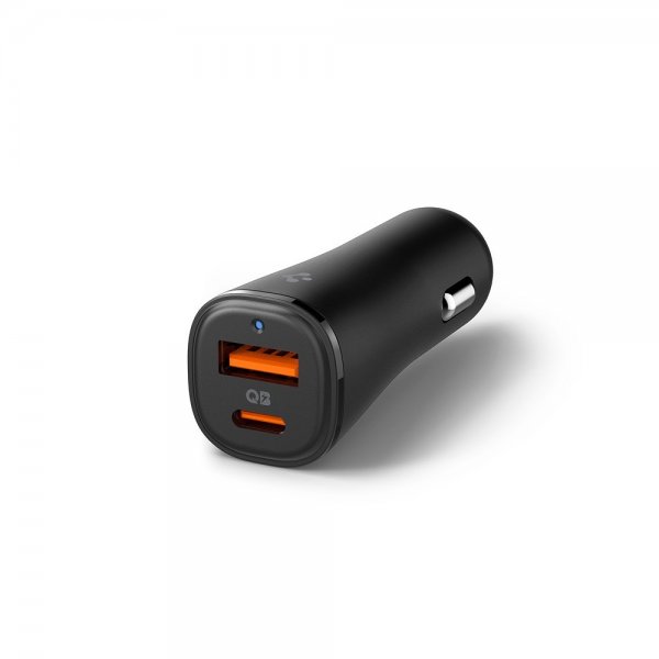 Spigen Essential Autolaturi 48W 1xUSB-C 1xUSB-A Musta