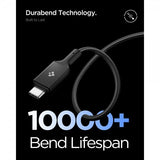 Spigen Essential -kaapeli kangas USB-C/USB-C 100W 1.5m musta