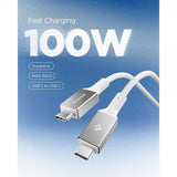 Spigen Essential Fabric USB-C/USB-C 100W 1.5m Valkoinen