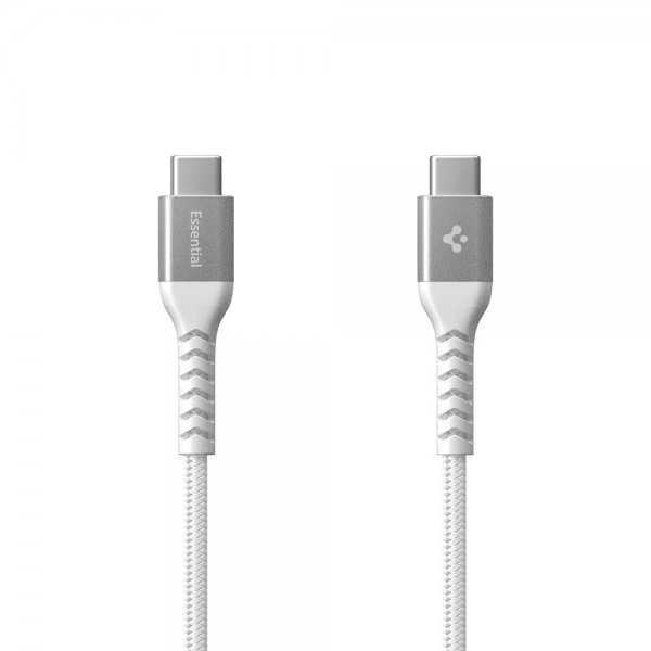 Spigen Essential Kabel Fabric USB-C/USB-C 100W 1m Valkoinen