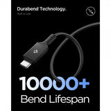 Spigen Essential Cable Fabric USB-C/USB-C 240W 1.5m Musta
