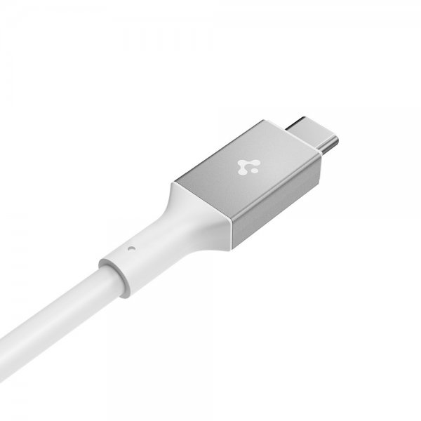 Spigen Essential -kaapeli USB-C-USB-C 100W 1m, valkoinen