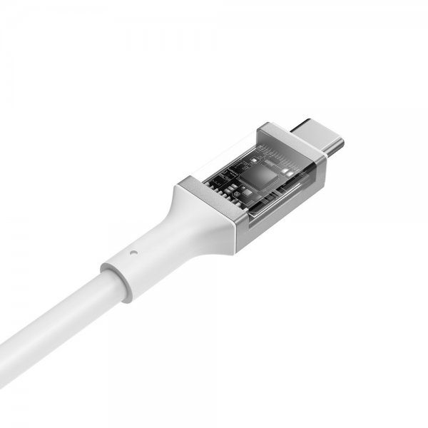 Spigen Essential -kaapeli USB-C-USB-C 100W 1m, valkoinen