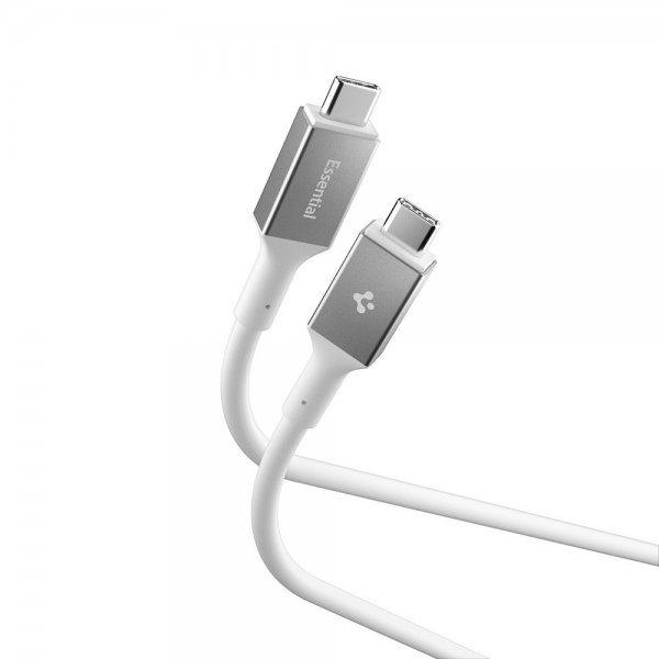 Spigen Essential USB-C–USB-C 100 W 2 m kaapeli, valkoinen
