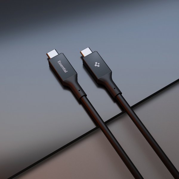 Spigen Essential -kaapeli USB-C–USB-C 240W 1.2m Musta
