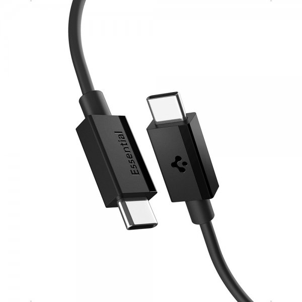 Spigen Essential -kaapeli USB-C–USB-C 60 W 1 m musta