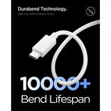 Spigen Essential USB-C–USB-C 60W 1m -kaapeli, valkoinen
