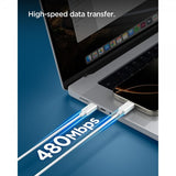 Spigen Essential USB-C–USB-C 60W 1m -kaapeli, valkoinen