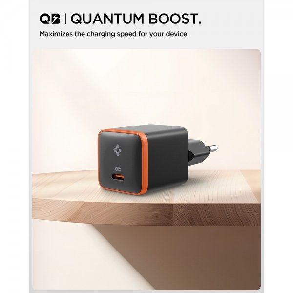 Spigen Essential -laturi, 30 W, USB-C, oranssi/musta