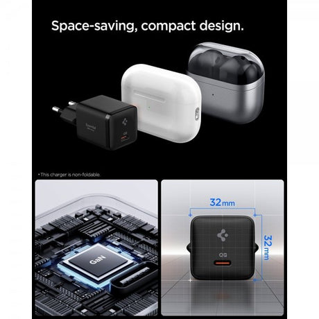 Spigen Essential -laturi 30W USB-C Musta