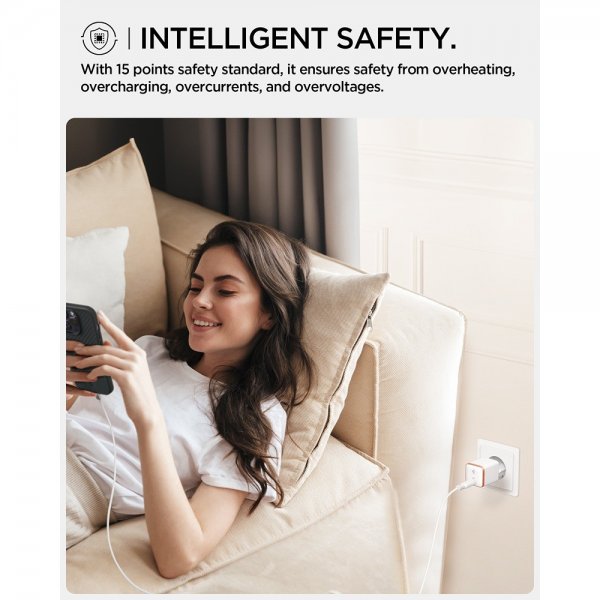 Spigen Essential Charger 30W USB-C Valkoinen