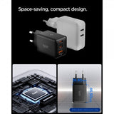 Spigen Essential laturi 47W 2xUSB-C 1xUSB-A Musta