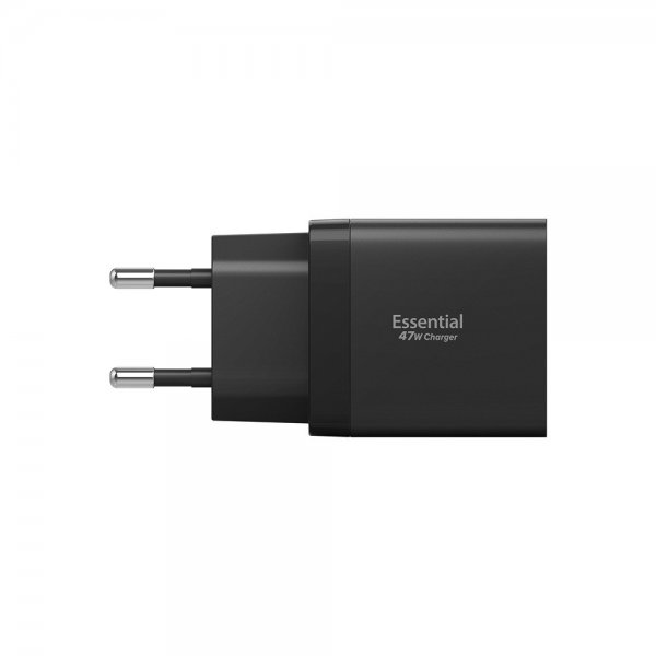 Spigen Essential -laturi 47W 2xUSB-C, musta