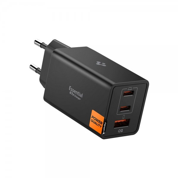 Spigen Essential -laturi 67W 2xUSB-C 1xUSB-A musta
