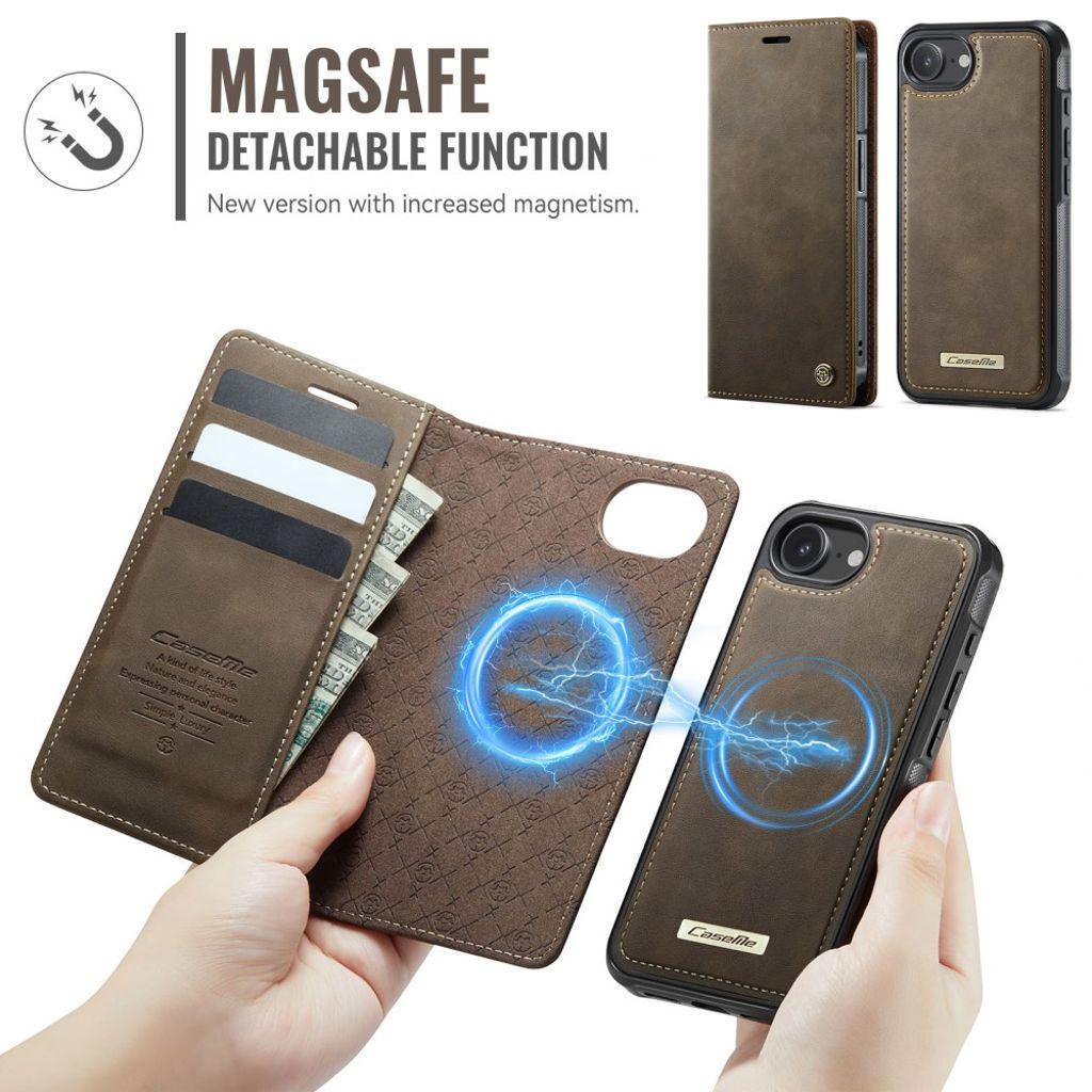 CaseMe iPhone 16e/iPhone 17e Kotelo C49 Series Ruskea