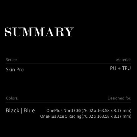 Dux Ducis OnePlus Nord CE5 Kotelo Skin Pro Series Sininen