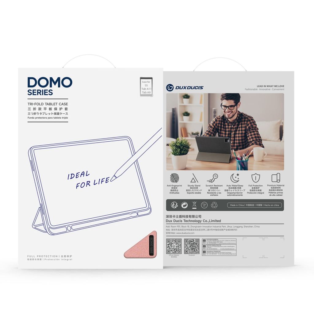 Dux Ducis Samsung Galaxy Tab A9/Galaxy Tab A11 Kotelo DOMO Series Vaaleanpunainen