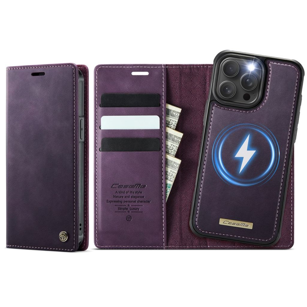 CaseMe iPhone 15 Pro Max Kotelo C49 Series Violetti