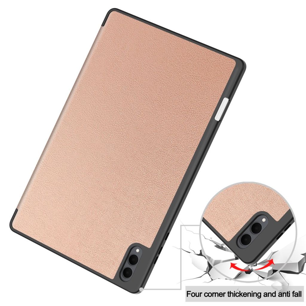 Samsung Galaxy Tab S11 Ultra/S12 Ultra Kotelo Tri-Fold Kynäloukero Ruusukulta