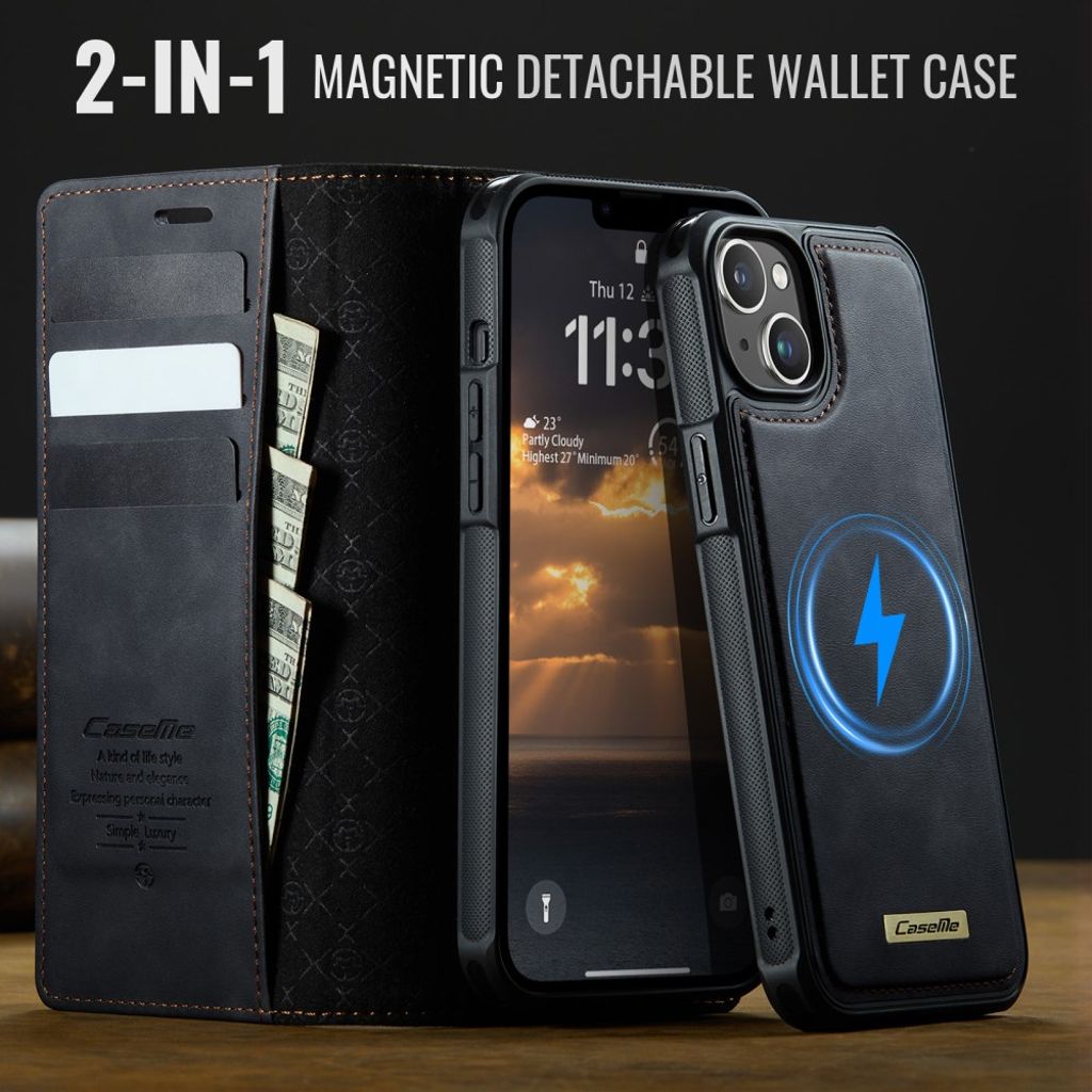 CaseMe iPhone 13 Kotelo C49 Series Musta