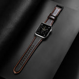 Dux Ducis Apple Watch 44/45/46mm/Ultra 49mm Ranneke Aito Nahka Tummanruskea
