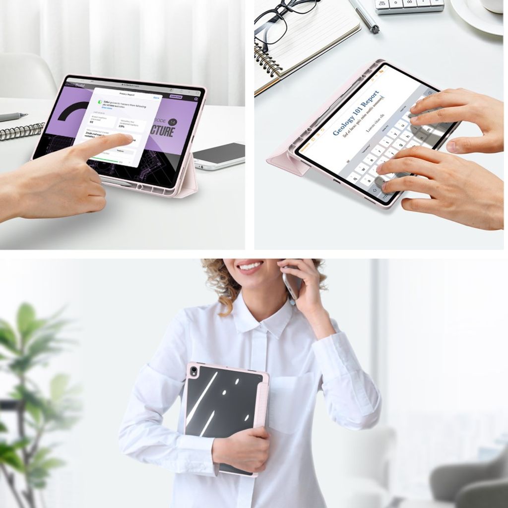 Dux Ducis Samsung Galaxy Tab S12 Plus Kotelo TOBY Series Vaaleanpunainen