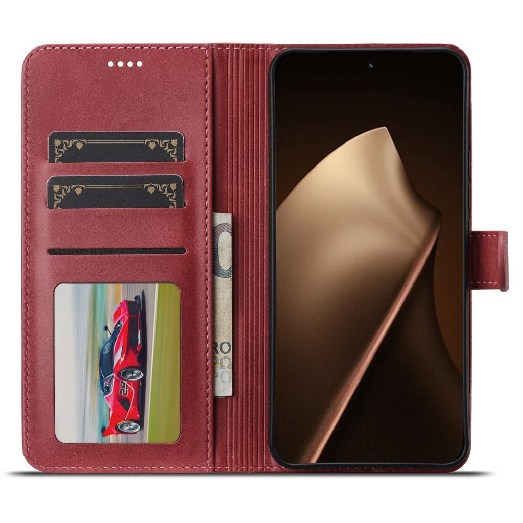 Lc.Imeeke Xiaomi 17T Pro Kotelo Korttitaskulla Telinetoiminto Vaaleanpunainen