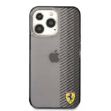 Ferrari iPhone 13 Pro -kuori, liukuvärjätty, painettu logo, musta