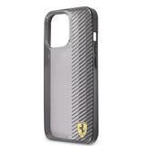 Ferrari iPhone 13 Pro -kuori, liukuvärjätty, painettu logo, musta