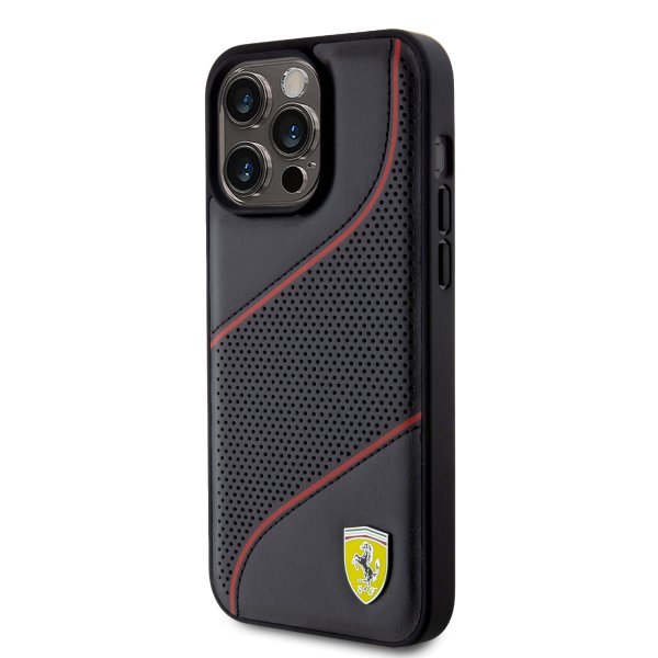 Ferrari iPhone 15 Pro Max Kuori Rei'itetty Musta