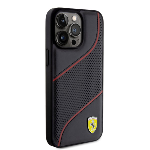 Ferrari iPhone 15 Pro Max Kuori Rei'itetty Musta
