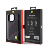 Ferrari iPhone 15 Pro Max Kuori Rei'itetty Musta