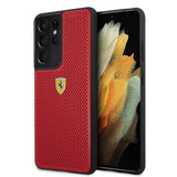 Ferrari Samsung Galaxy S21 Ultra Kuori Logo Perforoitu Punainen