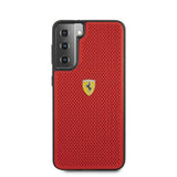 Ferrari Samsung Galaxy S21 -suojakuori, rei'itetty, punainen, logo