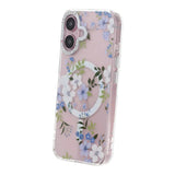 iPhone 16 Kuori kukkakuvio MagSafe Sininen