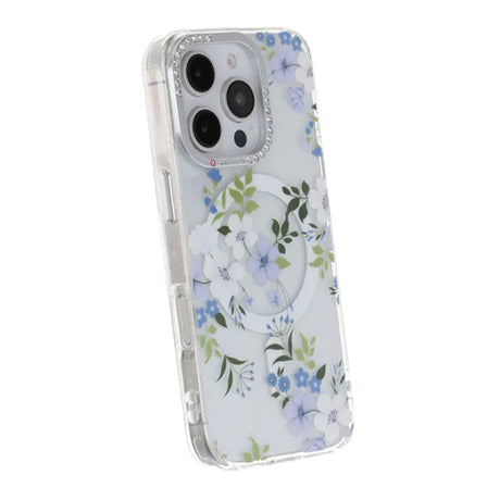iPhone 16 Pro Max Kuori Kukkakuvioinen MagSafe Sininen