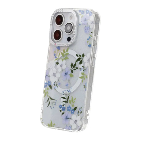 iPhone 16 Pro Max Kuori Kukkakuvioinen MagSafe Sininen