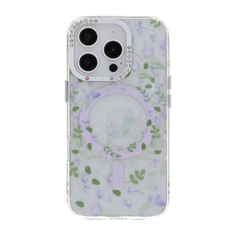 iPhone 16 Pro Max Kuori kukkakuvioinen MagSafe Violetti