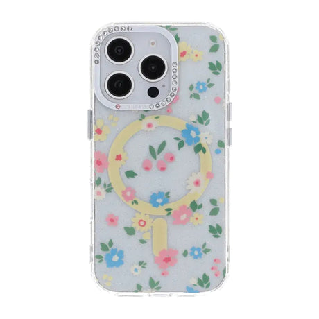 iPhone 16 Pro Kuori Kukkakuvioinen MagSafe Keltainen