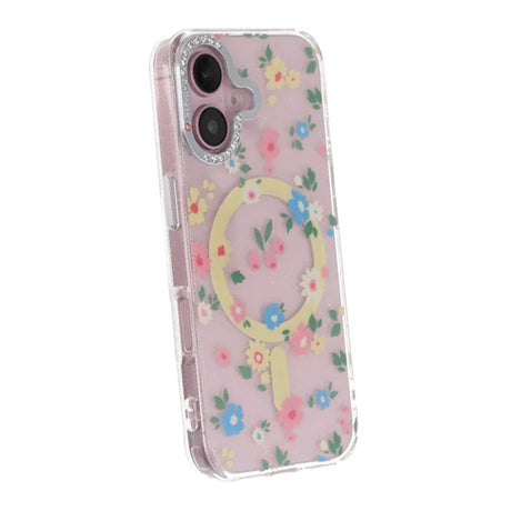 iPhone 16 Kuori Kukkakuvioinen MagSafe Keltainen