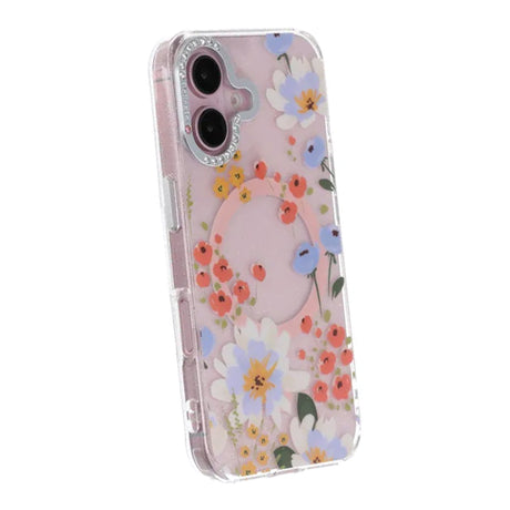 iPhone 16 Kuori Kukkakuvioinen MagSafe Oranssi