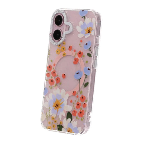 iPhone 16 Kuori Kukkakuvioinen MagSafe Oranssi