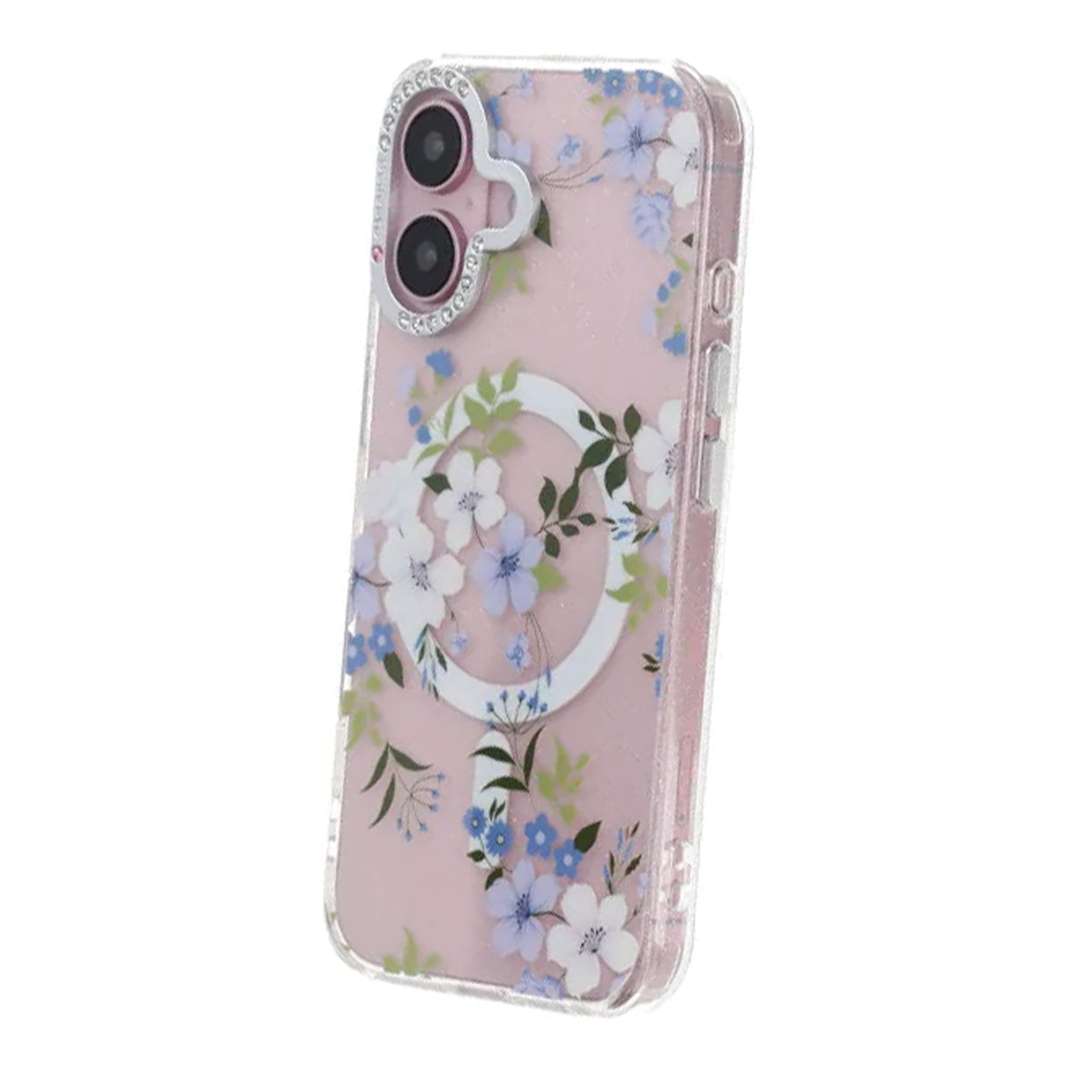 iPhone 17 Kuori kukkakuvioinen MagSafe Sininen