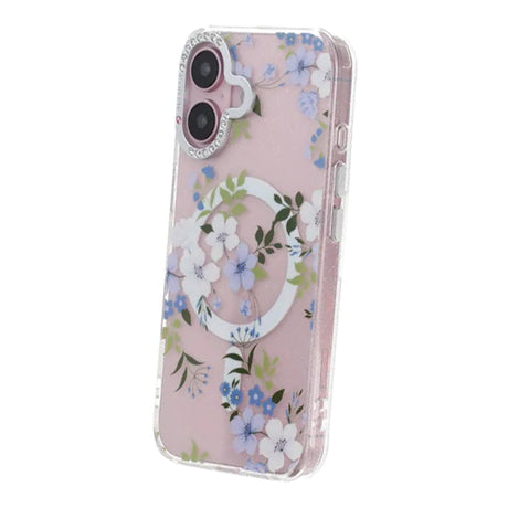iPhone 17 Kuori kukkakuvioinen MagSafe Sininen