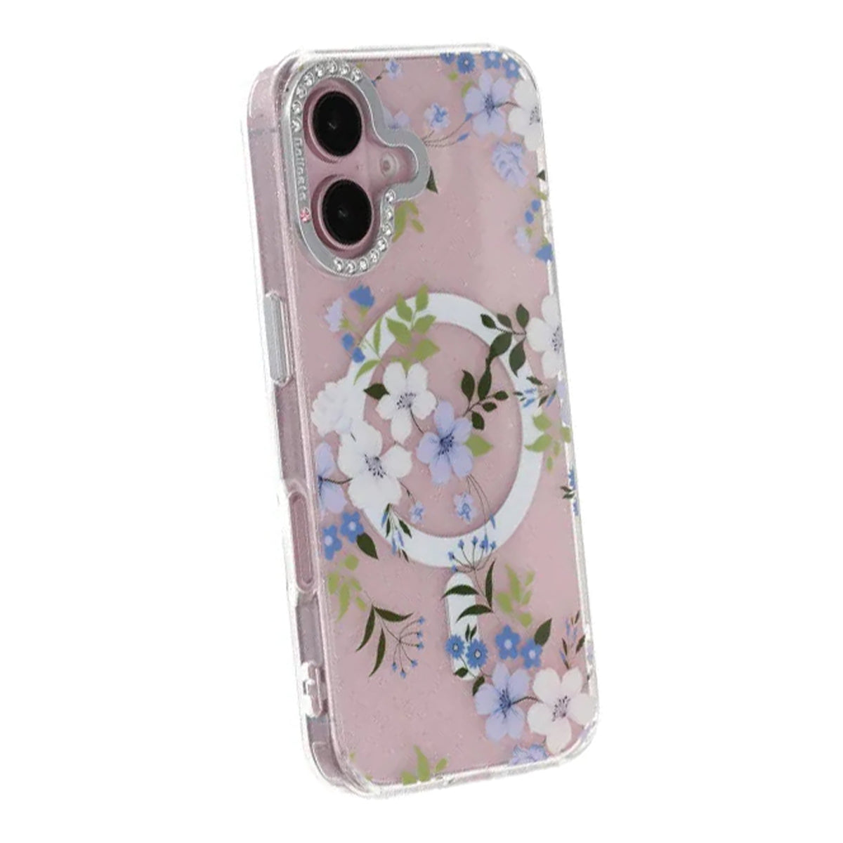iPhone 17 Kuori kukkakuvioinen MagSafe Sininen