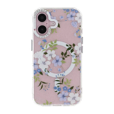 iPhone 17 Kuori kukkakuvioinen MagSafe Sininen