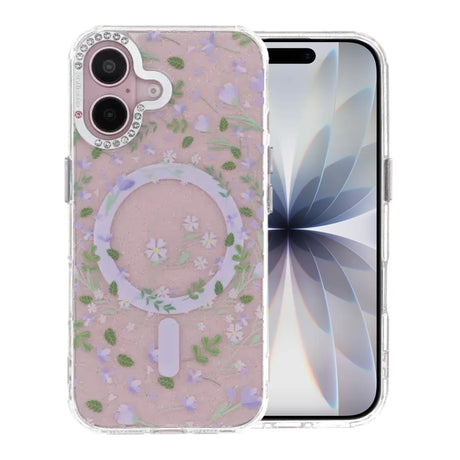 iPhone 17 Kuori kukkakuvioinen MagSafe Violetti