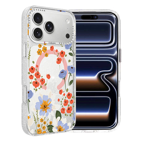 iPhone 17 Pro Max Kuori Kukkakuvioinen MagSafe Oranssi
