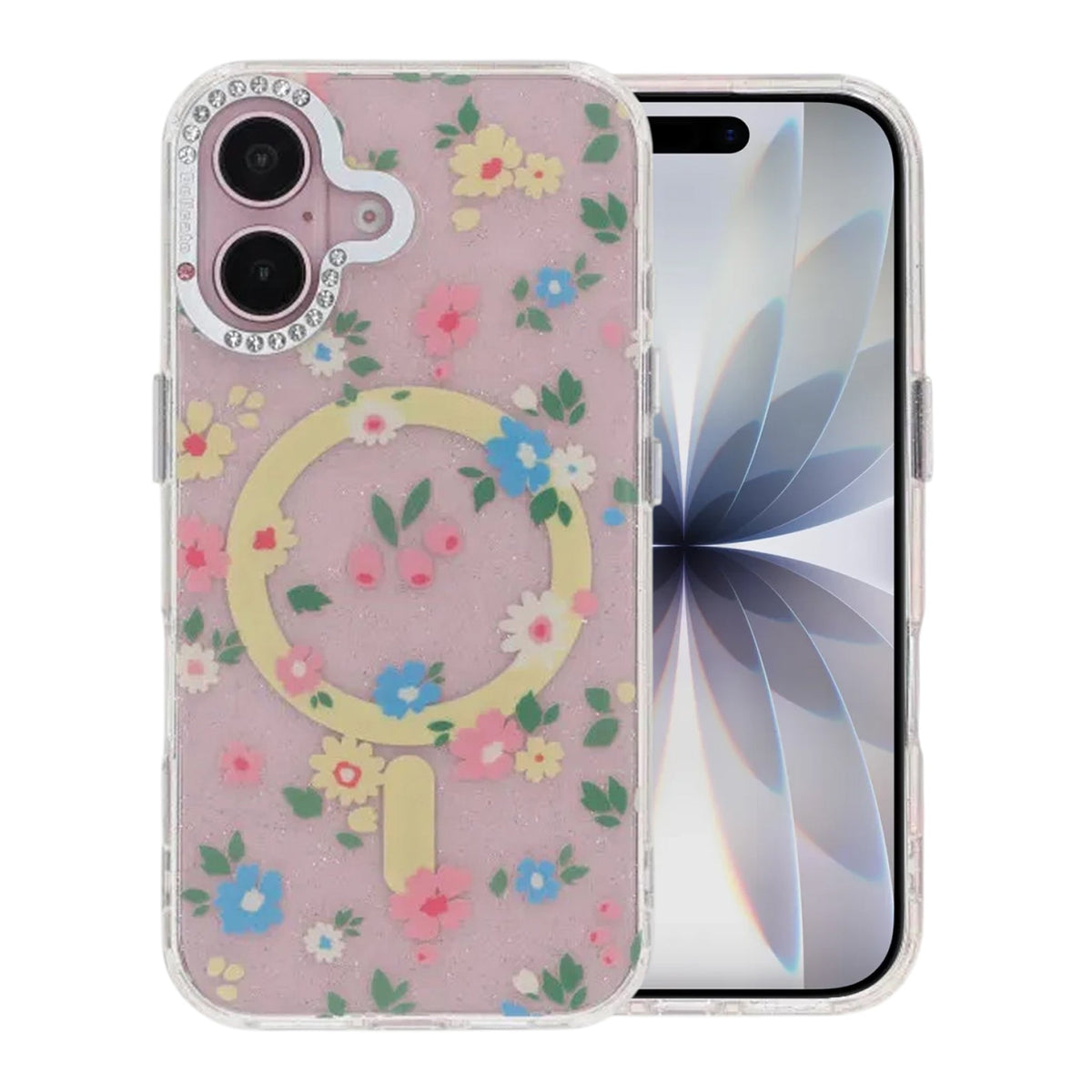 iPhone 17 Kuori kukkakuvioinen MagSafe Keltainen