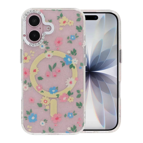 iPhone 17 Kuori kukkakuvioinen MagSafe Keltainen